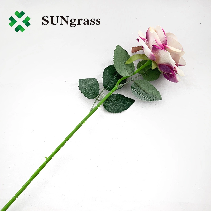 Branco e rosa Roxo Rose Floral Wedding decoração plantas artificial Flores