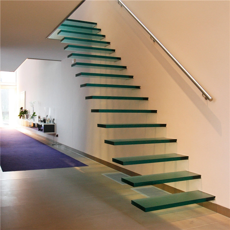 Price Modern Floating Wood Stainless Steel Metal Acrylic Curved Quartz Glass Stairs