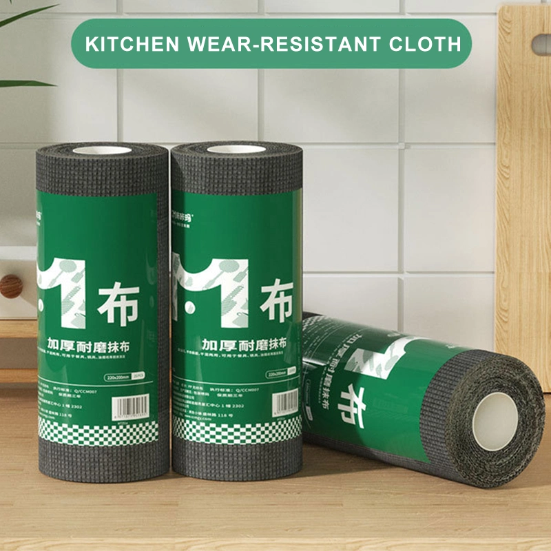 Washable Kitchen Roll Towel Oil Contamination Cleaning Dishcloth Disposable Thickened Lazy Rag Non-Woven Fabric