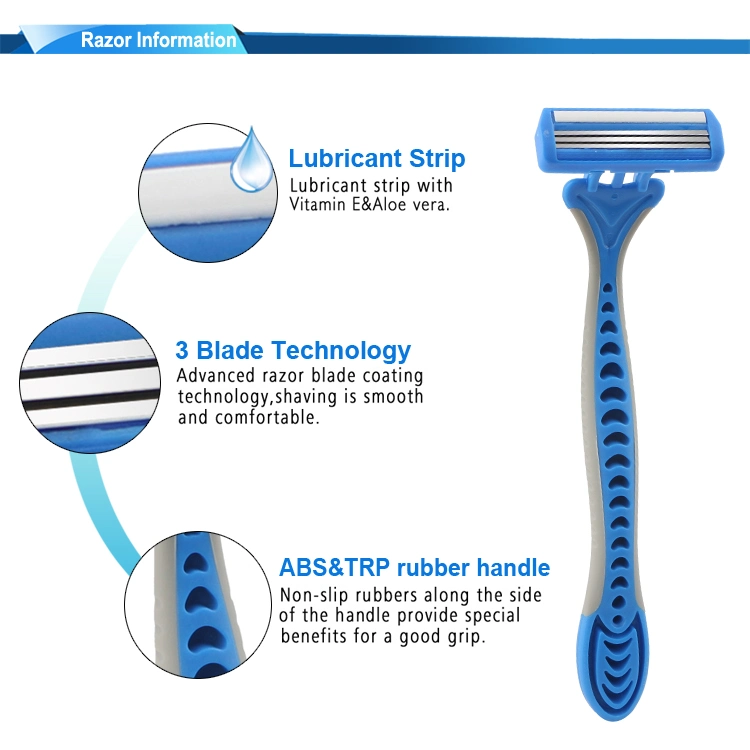 Navaja de afeitar desechables perfecto de la hoja 3 Una vez el uso de los hombres de triple hoja de afeitar.
