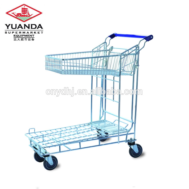 Factory Price Galvanized Shopping Cart Promotion Basket Supermarket Shop Trolley