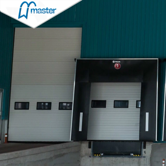 Automatic Fireproof Steel Overhead Sectional Industrial Doors with Windows