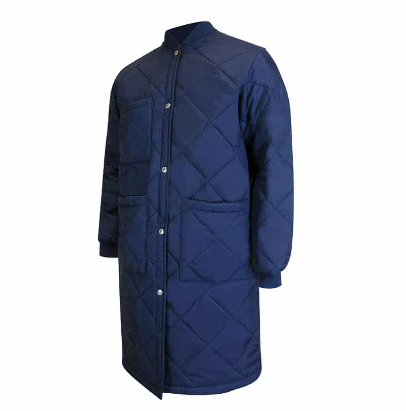 New Fashionable Men Winter Clothing Warm Plaid Long Coats Jacket Navy Blue Workwear