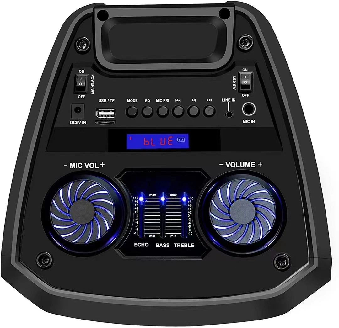 Altavoz de 25W pulgadas de 6,5 partes Sound Box altavoz portátil con Puerto USB altavoz de torre Bluetooth para exteriores con luz