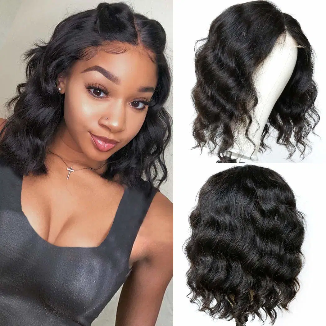 Angelbella Short Pixie Cut Human Hair Wigs with Bang for Black Women Short Italian Curly Human Hair Wig