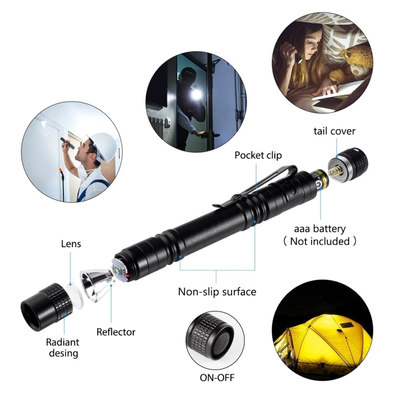 Mini caneta portátil LED Pocket Torch, médica portátil Lanterna com lumens altos