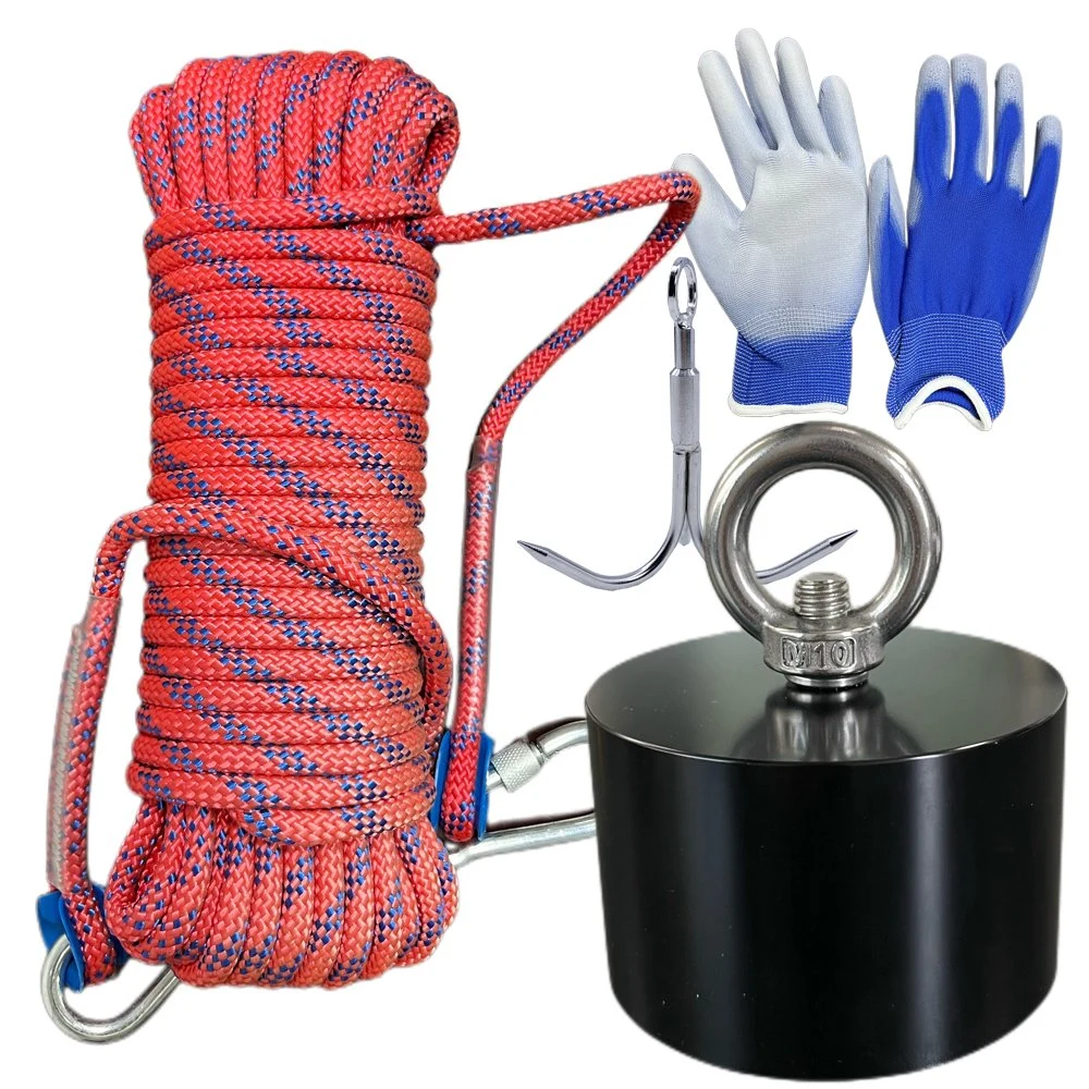 360 Magnet Fishing Bundle 800-Lb Pull Force Magnetic Fish Kit