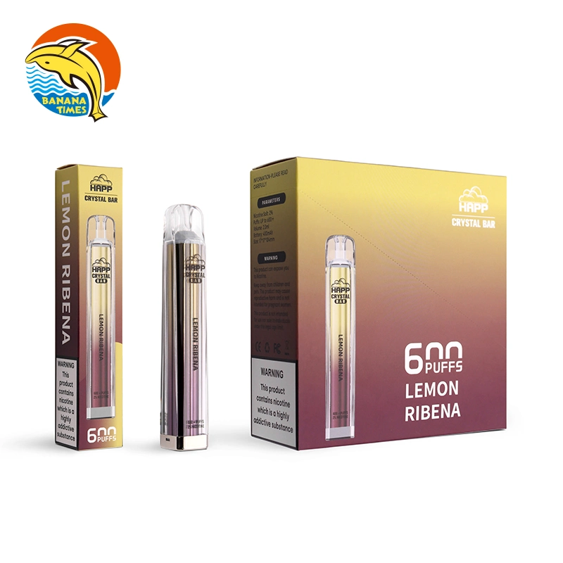 Banana Times Wholesale/Supplier 600 Puffs Disposable/Chargeable Electronic Cigarette Crystal Bar Pod Vape