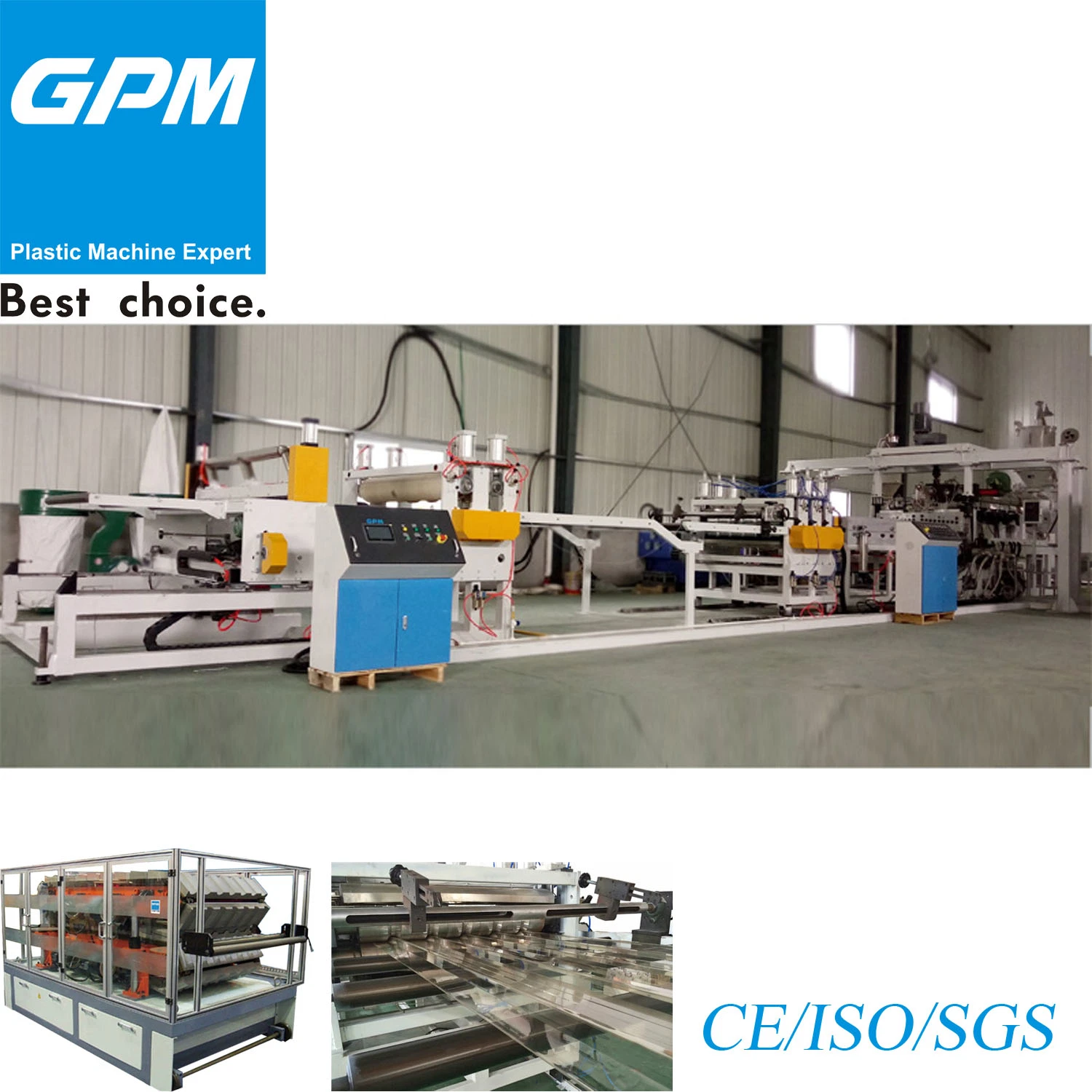 PVC/PC/PP Corrugated Sheet Extrusion Line