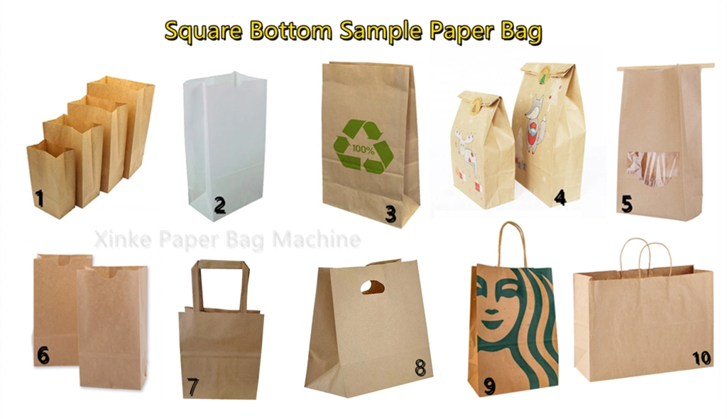 High Speed Food Package Square Bottom Kraft Paper Bag Making Machinery