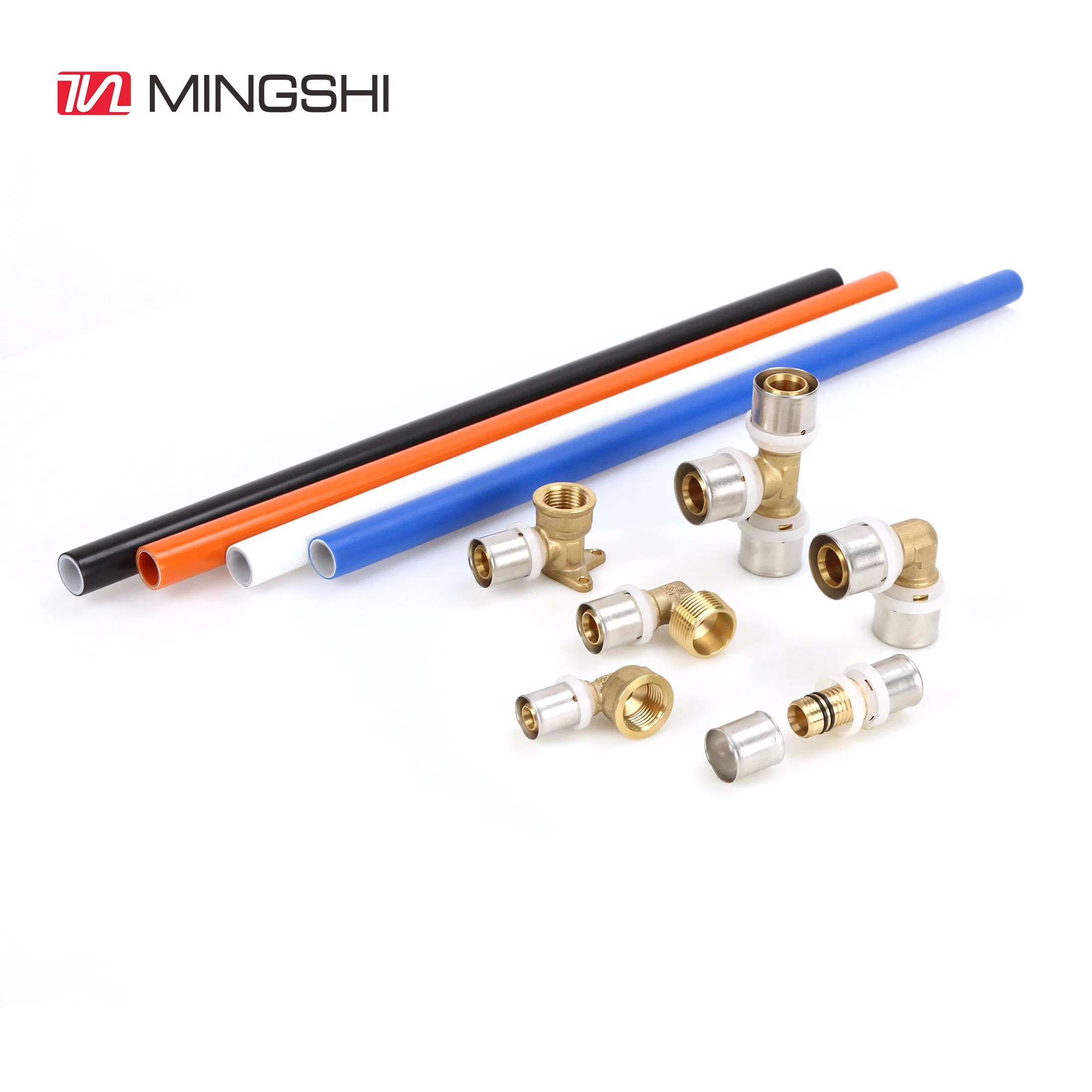 Mingshi Plumbing Materials Floor Heat Water Supply Pexalpex Pipe Fitting with Watermark/Acs/Aenor Wall Plated Male Elbow Press Brass Fittings