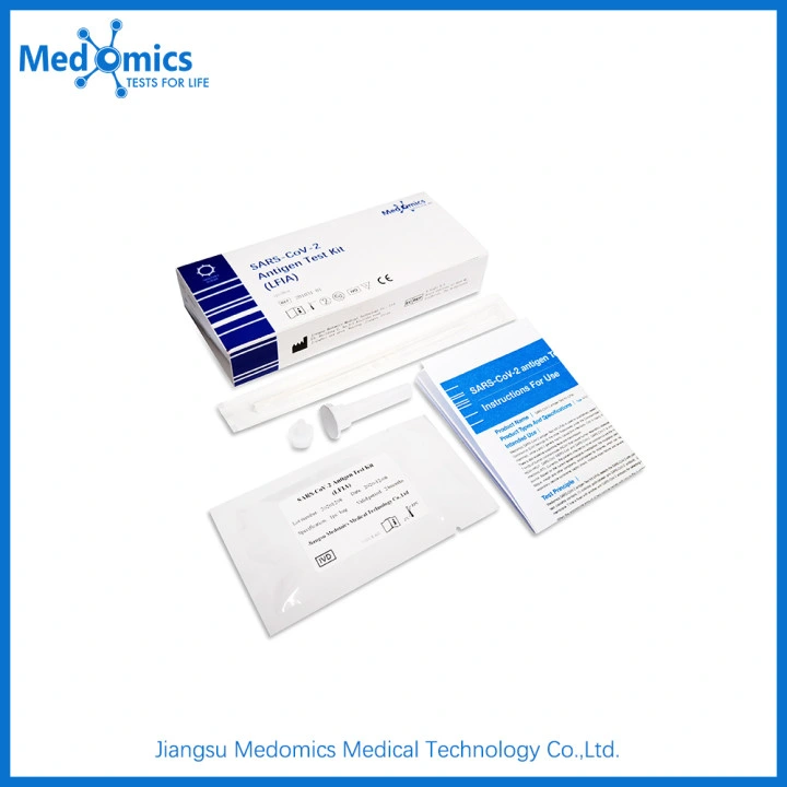 Nouveau kit de test rapide pour la détection d'antigène C-O-R-O-N-a certifié ce Medomics (1 paquet)