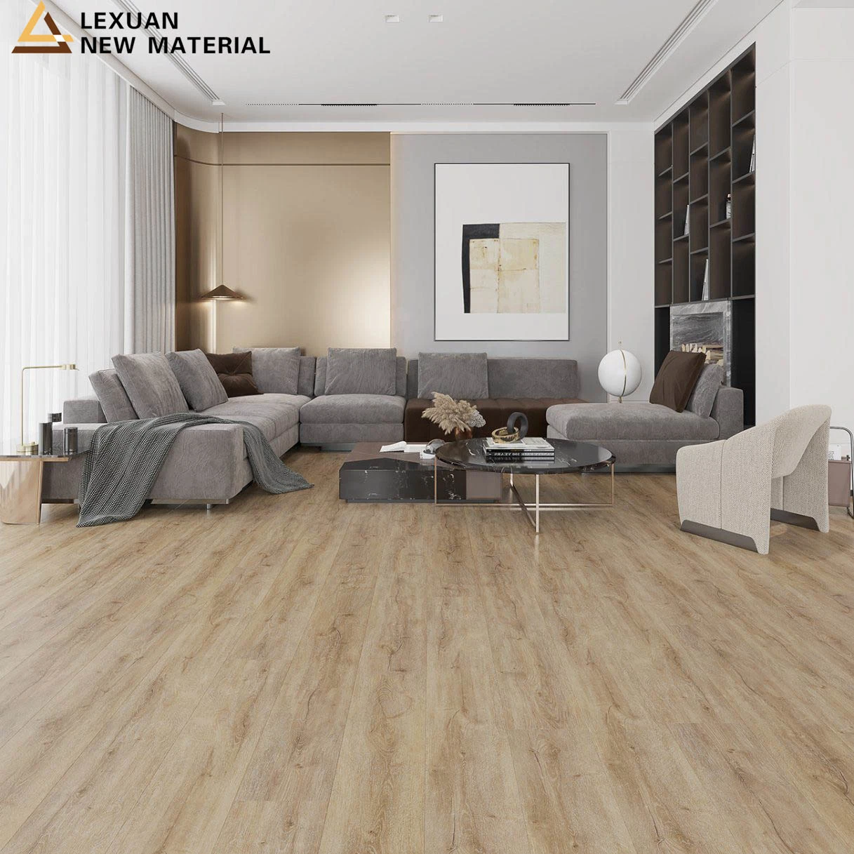 Échantillons gratuits OEM extérieur bois plastique composite planches bois Texture 3D Embossed Floor composite cliquez sur WPC Vinyl Flooring with Bon prix