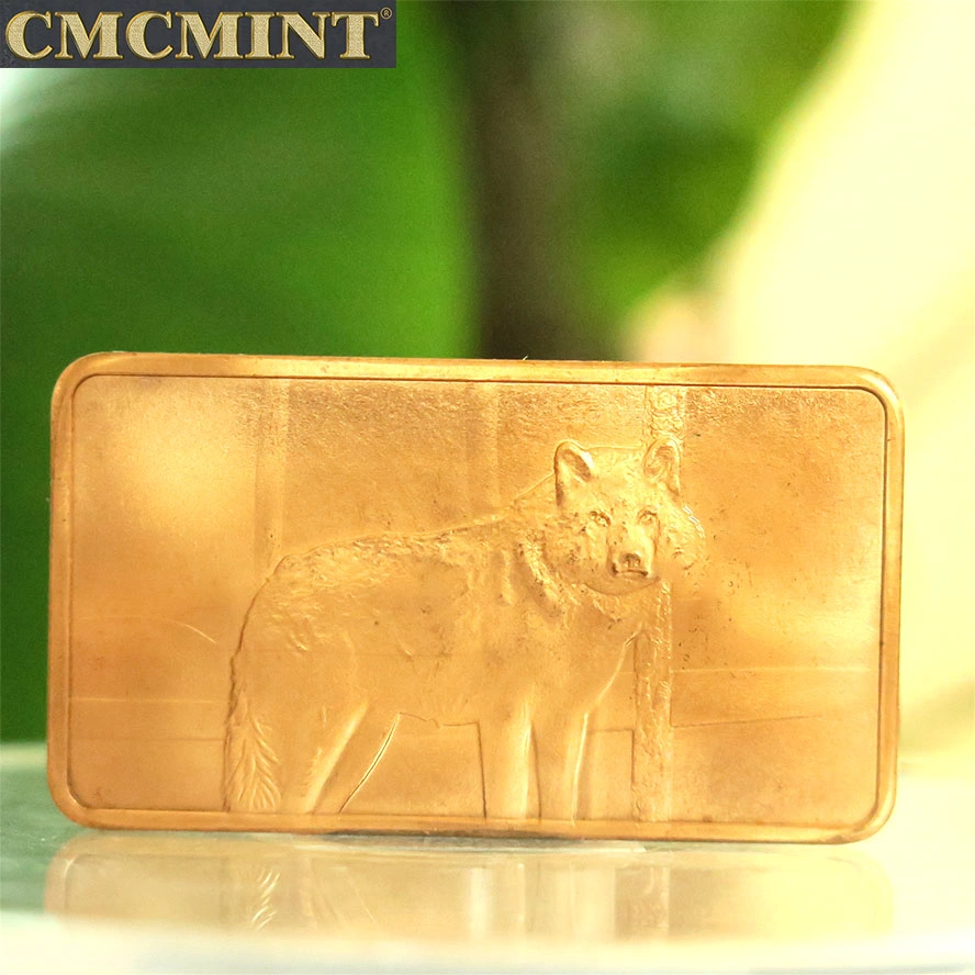 Copper Crafts 1 Oz 999 Fine Copper Wolf Bullion Bars