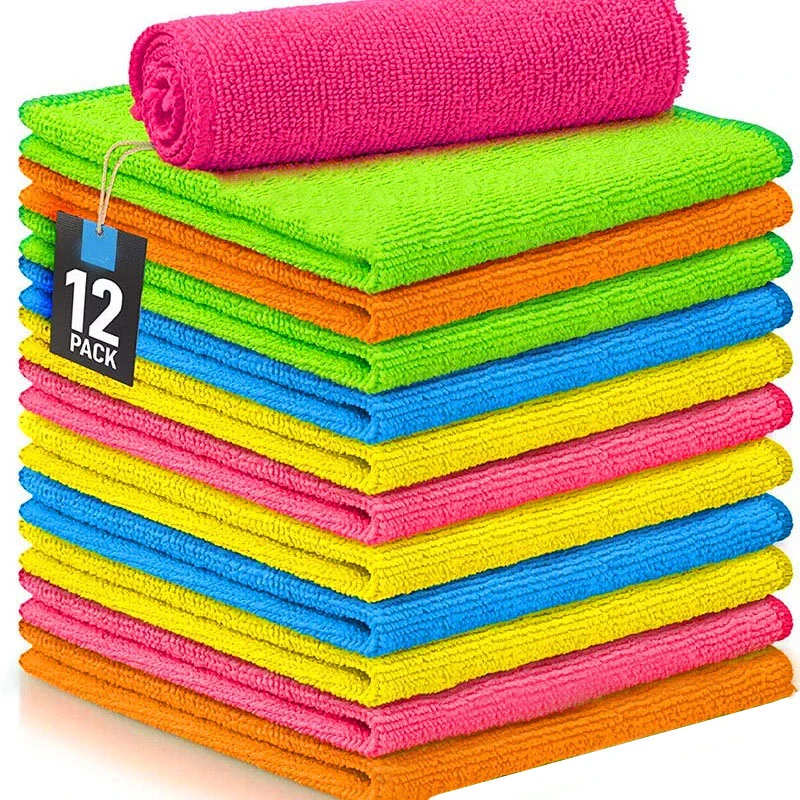 Superior 80 Polyester 20 Polyamide Microfibre Car Wash Drying Cloth Dish Kitchen Cleaning Rag Microfiber Towel