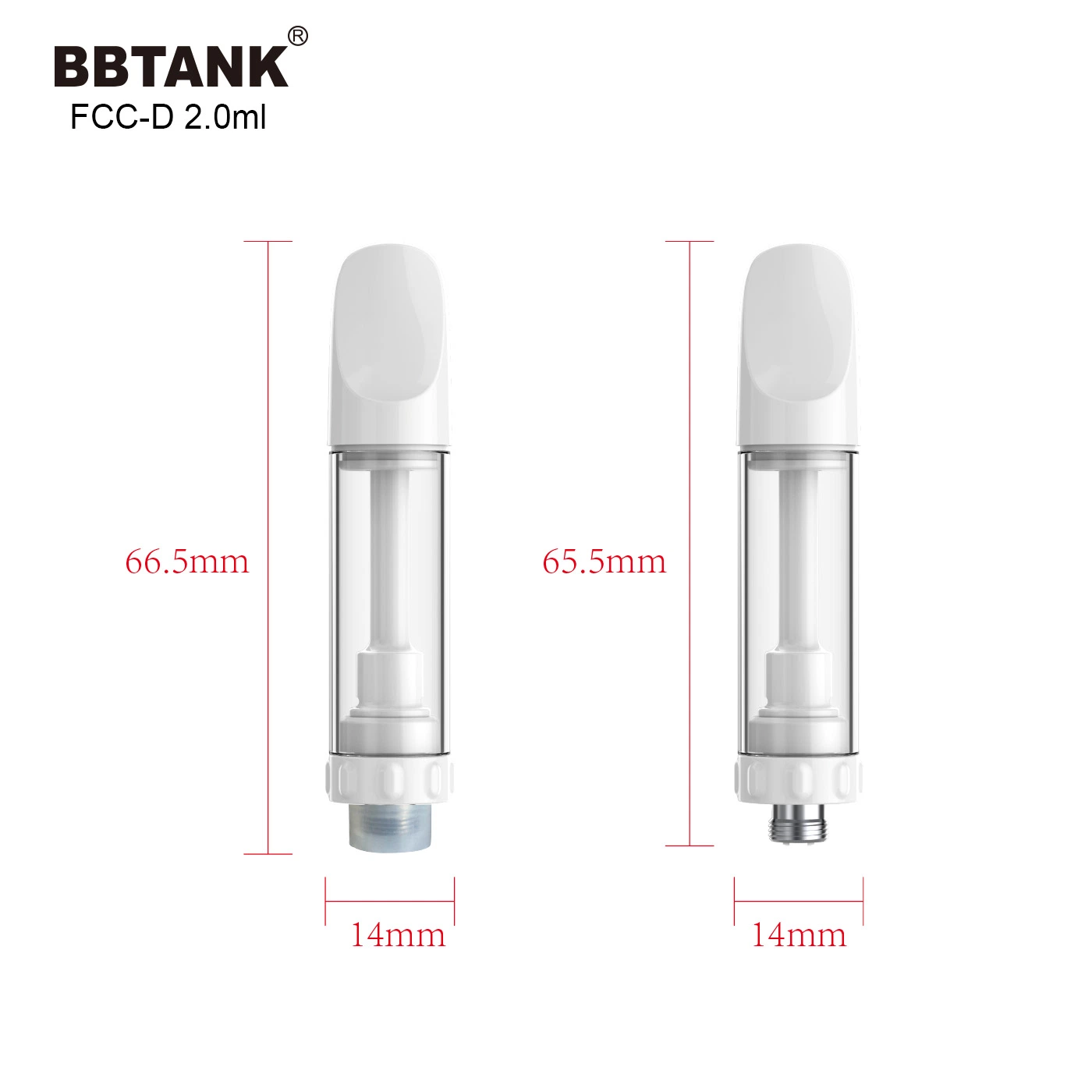 Wholesale/Supplier OEM Full Ceramic 510 Atomizer Push Mouthpiece Bbtank 2gram Empty Vape Cartridge