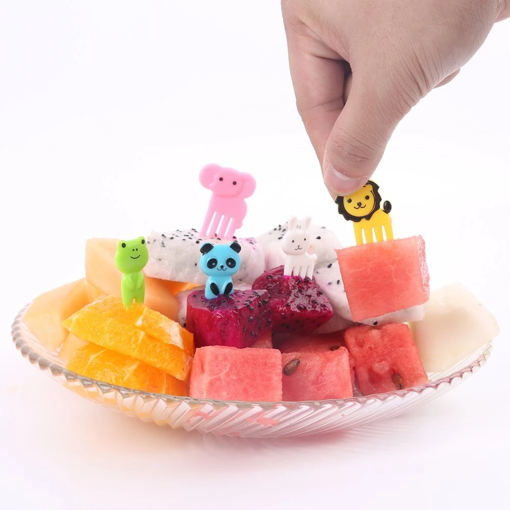 Aohea Mini Cartoon Bento Fruit Forks Toothpicks for Children Food Cake Picks