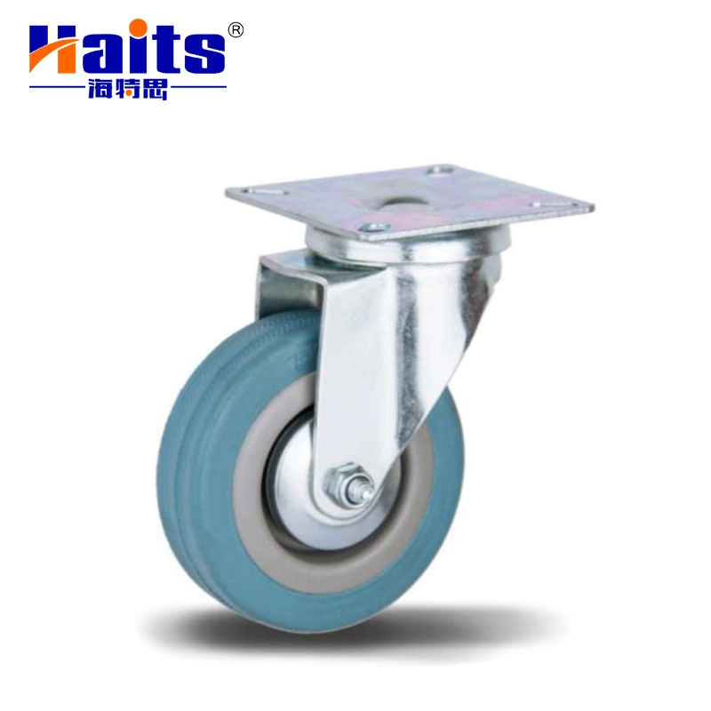 Rubber Nylon Light Duty Zinc Alloy Plate Trolley Wheel