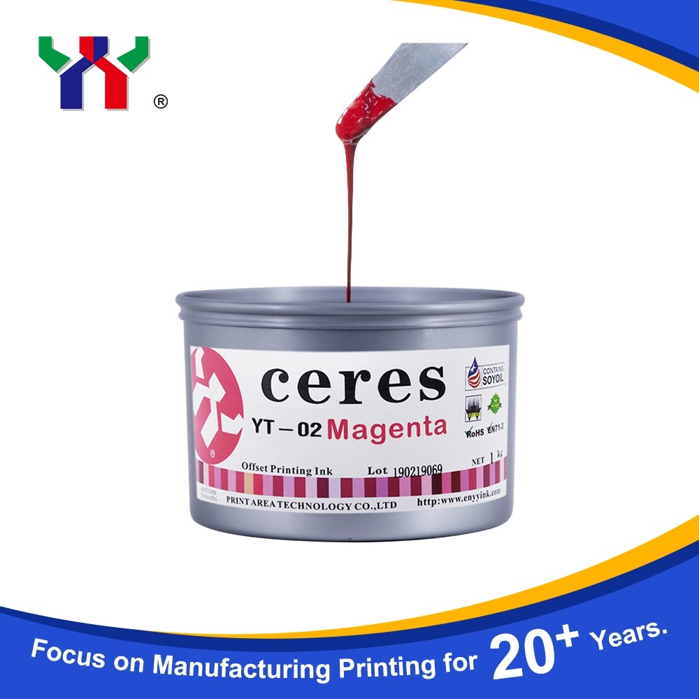 Ceres Yt-02 Eco-Friendly High Gloss Sheet-Fed Offset Printing Ink for Paper/ Good Quality, Soy Bean, Fine Workmanship Product/Nature, Color Yellow