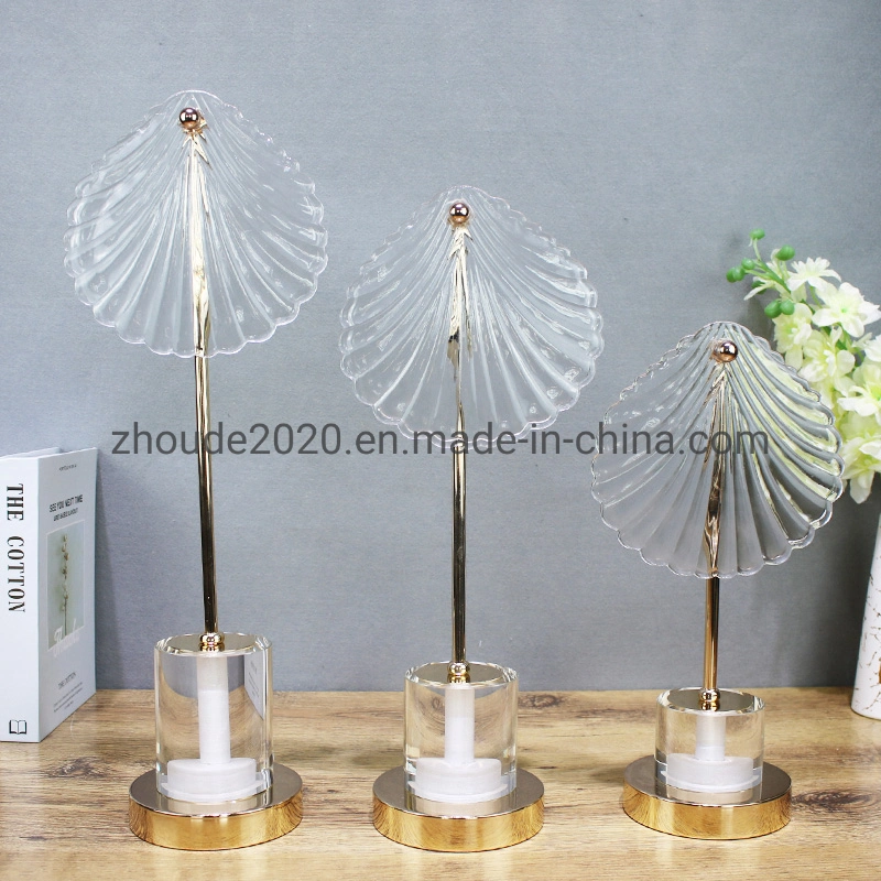 Modern Minimalism Style Luxury Crystal Base Glass Shell Shape Arts Crafts for Office Table Accessories