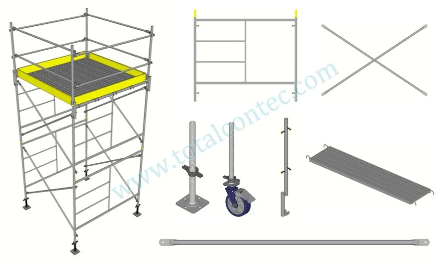 Steel Hot DIP Galvanized Ladder H Frame Scaffolding Sets for Construction Building