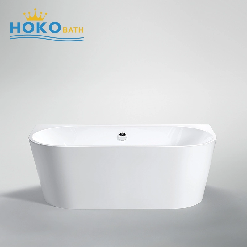 Acrylic White Bath Back to Wall Free Standing Bath