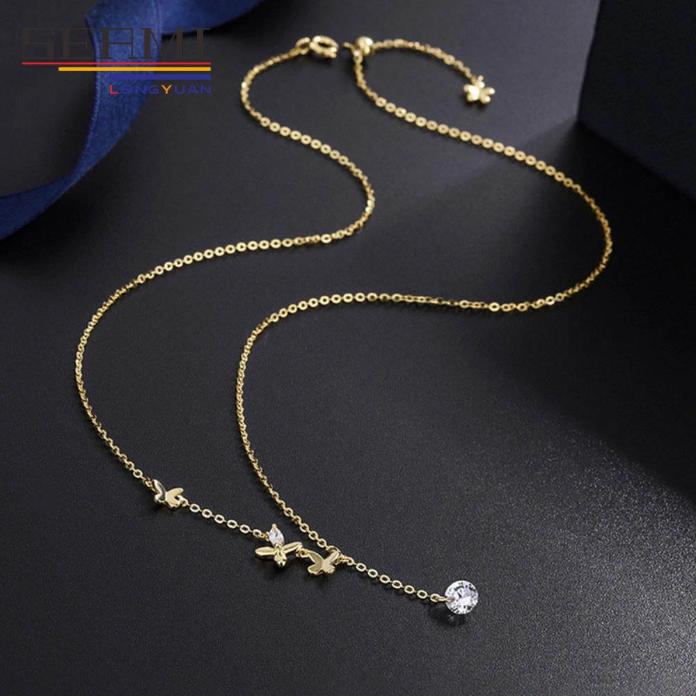 Hot Sale Fashion S999 Silver Necklace Butterfly Tassel Pendant Jewelry