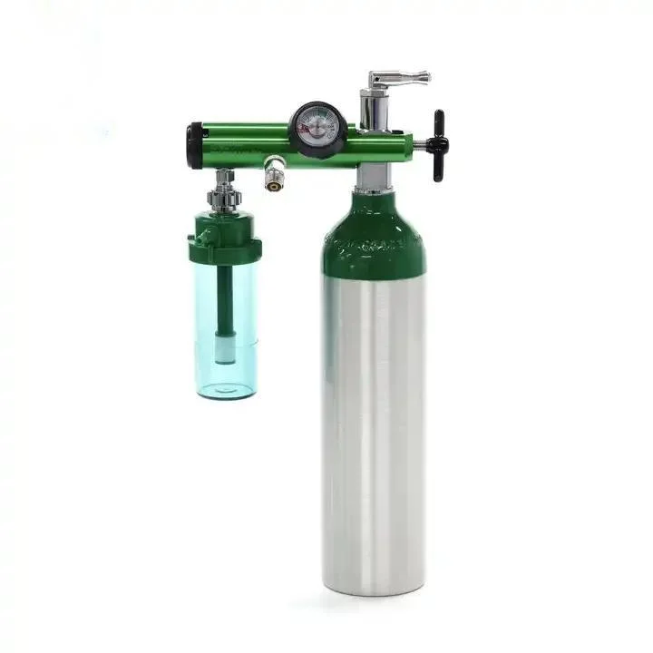 1L Mini Medical 6 Size Oxygen Aluminum Gas Cylinder with Oxygen Regulator/Flowmeter/Humidifier/Bag/ Nasal Cannula/Oxygen Mask