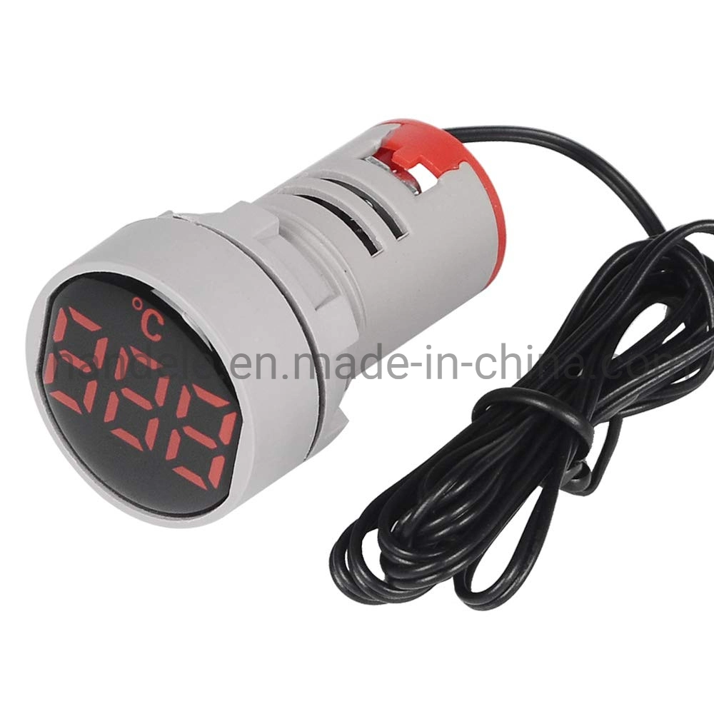 Round Mini LED Light Display Thermometer 0.5m Sensor