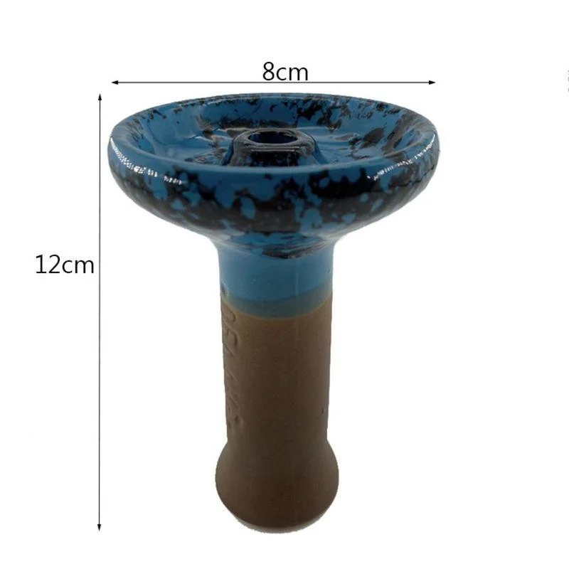 Reusable Ripple Ceramic Hookah Bowl Single Hole Shisha Bowl Glaze Chicha Head for Glass Water Pipe Charcoal Holder