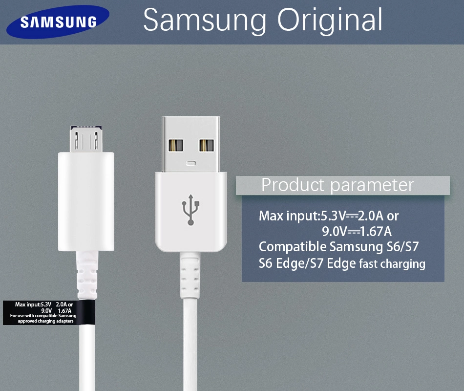 câble de données Chargeur rapide pour Samsung Galaxy S4 S5 S6 Micro chargeur USB câble de données de charge