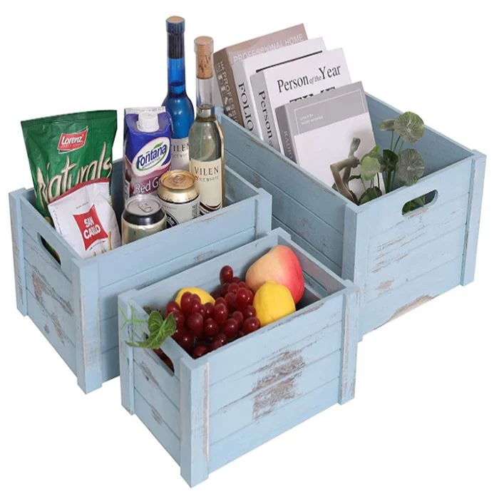 Profesional inconclusa las cajas de Madera Natural Blue Box Set de madera de 3 Caja de madera decorativos