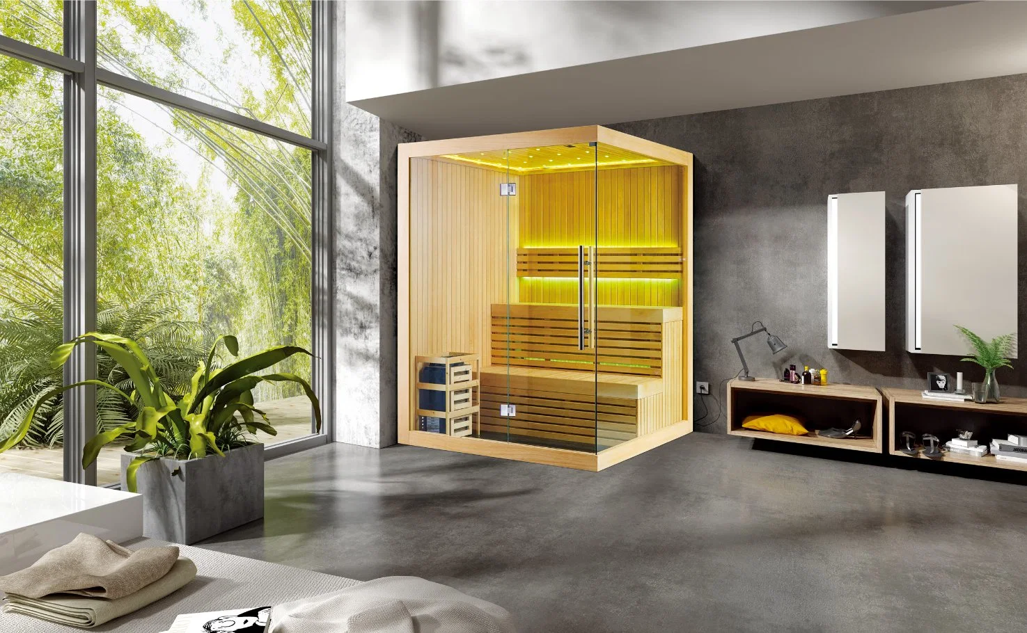 Deluxe Home Sauna saunas sec populaire M-6031 avec poêle Harvia