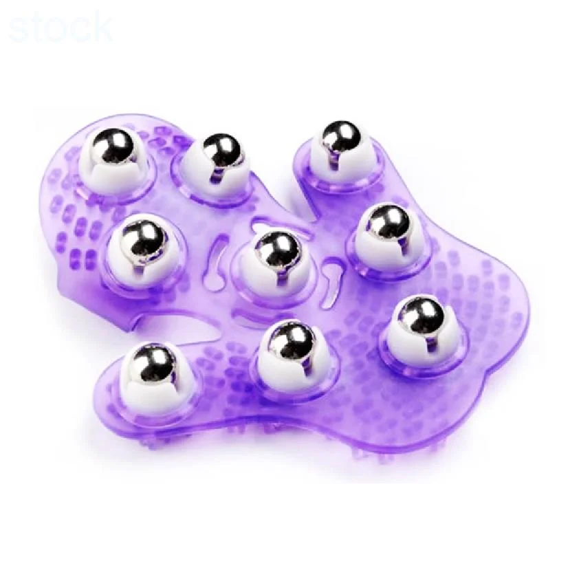 360 Degree Rotation 9 Metal Balls Held Hand Massager Palm Shaped Yoga Rehab Pain Relieve Massage Roller Glove