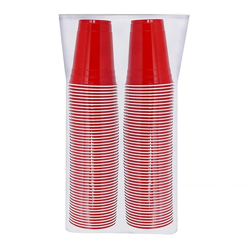 Personalized Package with Head Card Red Plastic Shot Glasses