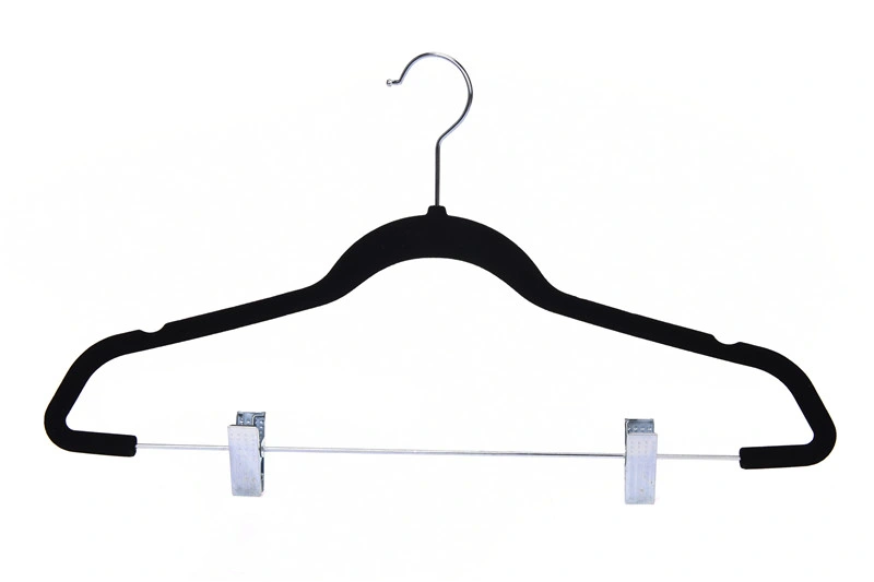 Wholesale/Supplier Inexpensive Velvet Flocking Suit Coat Hanger with Clip