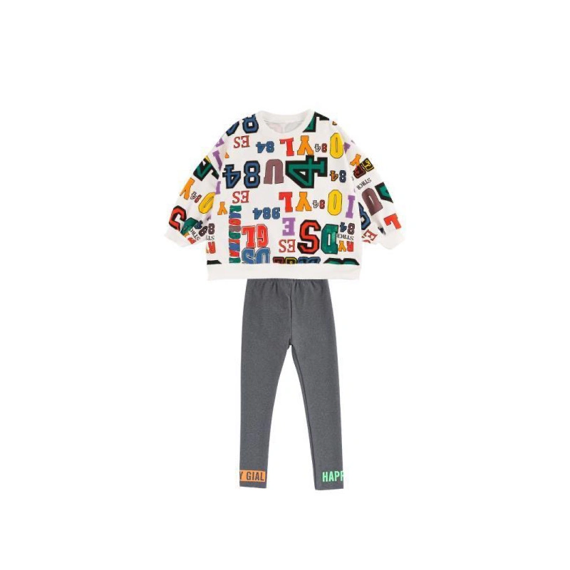 New Fashion Kids Clothing Autumn Spring Girl Set Letter Print Tops+Leggings Pants 2PCS Tracksuit Clothes for Children