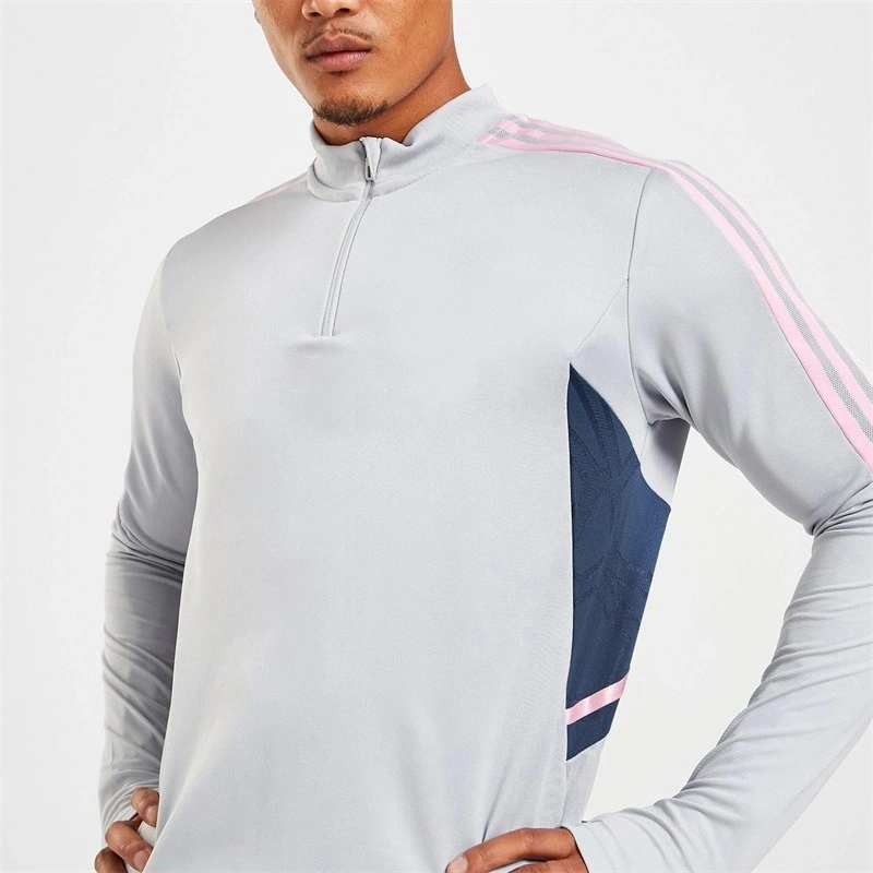 2022 fábrica proveedores Nueva Moda Deportes Camiseta de manga larga Hombre pequeño Escote holgado Fitness Track jogging Suit Custom Sportwear Camiseta para Hombres