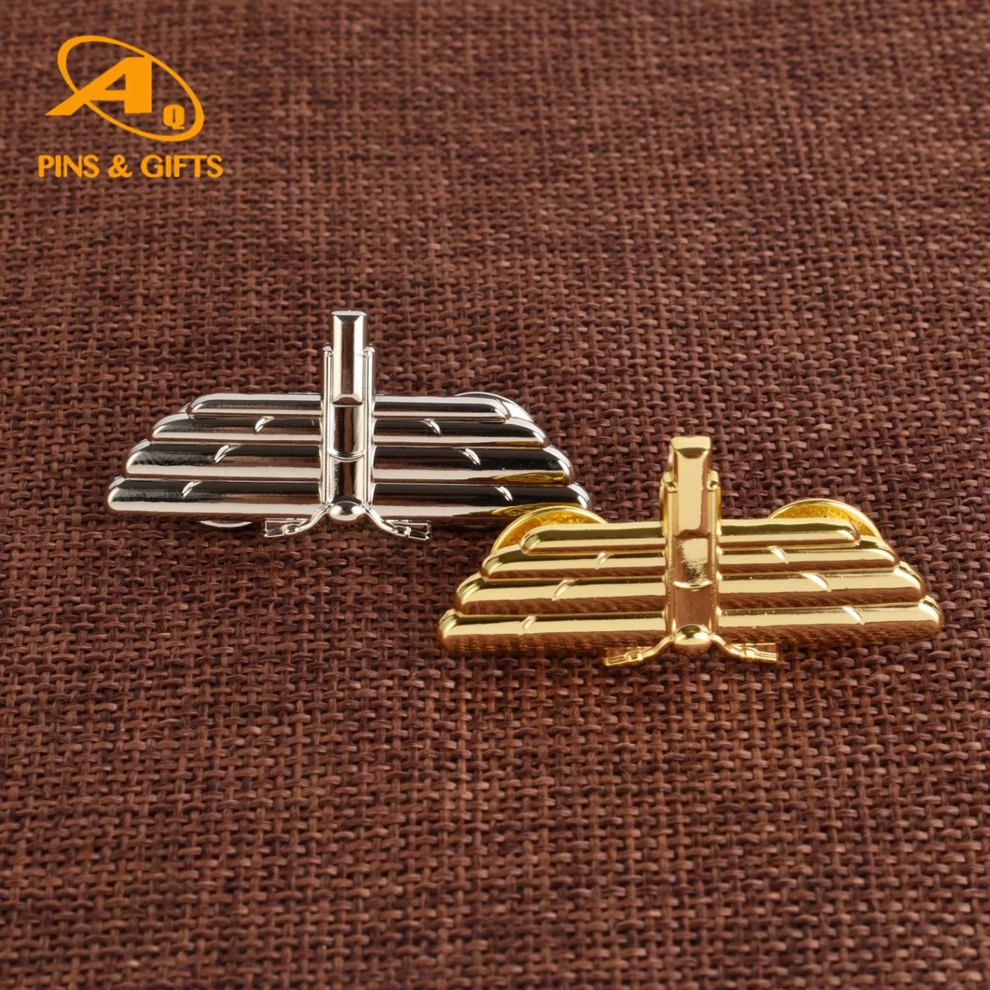 Supply Design Custom Fine Fashion Wing Shaped Badge Lapel Pin Brooch