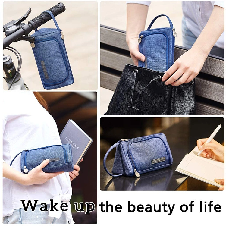 Fashion Travel Make up Bag Multi-Function Pen Pouch Middle High School Pencil Case