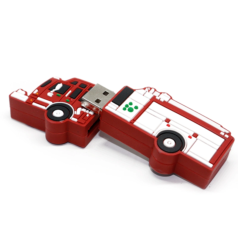 32GB 64GB Cartoon Werbegeschenk Feuermaschine PVC USB-Flash Laufwerk Auto Form USB-Stick