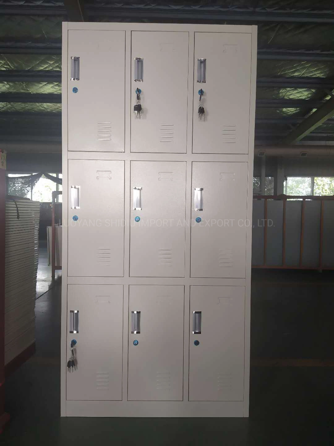 Metal Multiple Doors 9 Compartment Public Duty Bag Lockers