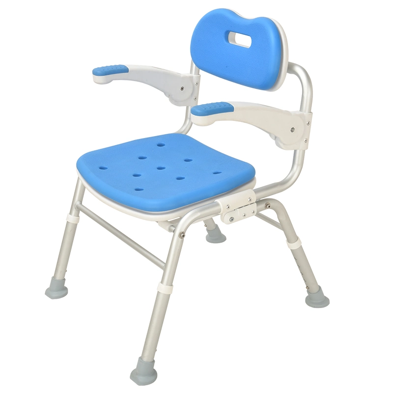 Bathroom Bath Chair with Backrest and Detachable Armrest for Pregnant Women