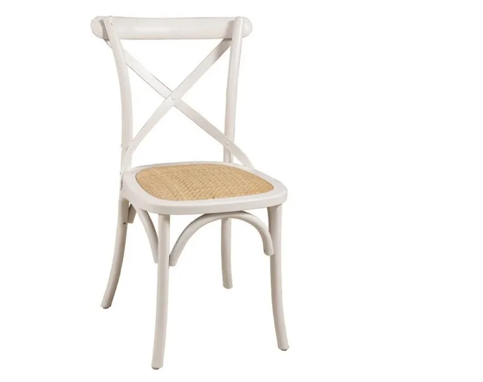 Hot Selling Cross Back Modern Rattan Garden Restaurant Chair Wood Dining Chair (ZG16-035)