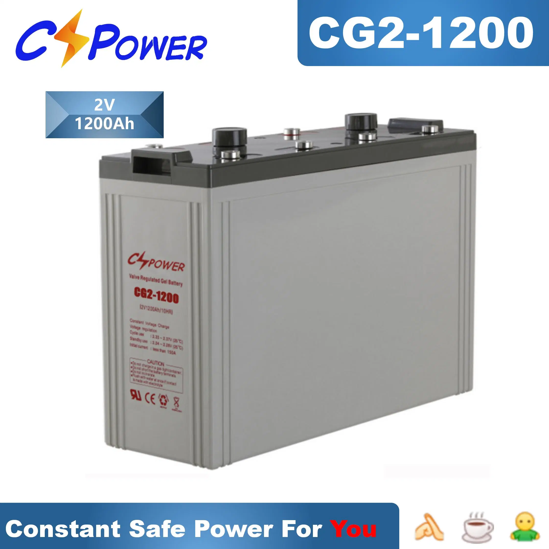 Cspower 2V 800ah Solar VRLA Mf Poor Liquid Battery UPS/Solar Power/ Home-Appliance/Submersible Pumps