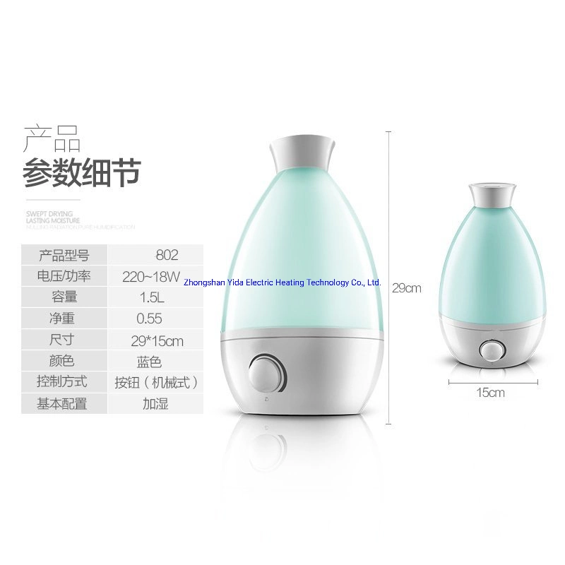 China Suppliers 1.5L 25W Ultrasonic Cool Mist Air Humidifier, Atomizer Air Humidifier