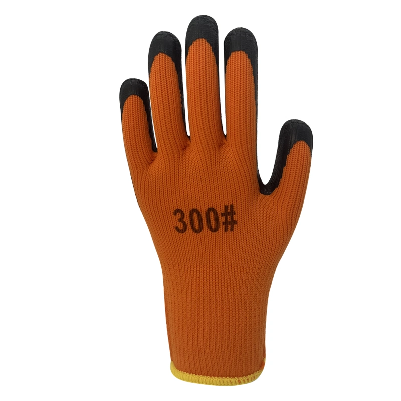 Batch Hair Circle Cotton Latex Creased Rubber Protective Gloves Warm Good Wear and Anti-Slip Work Gloves