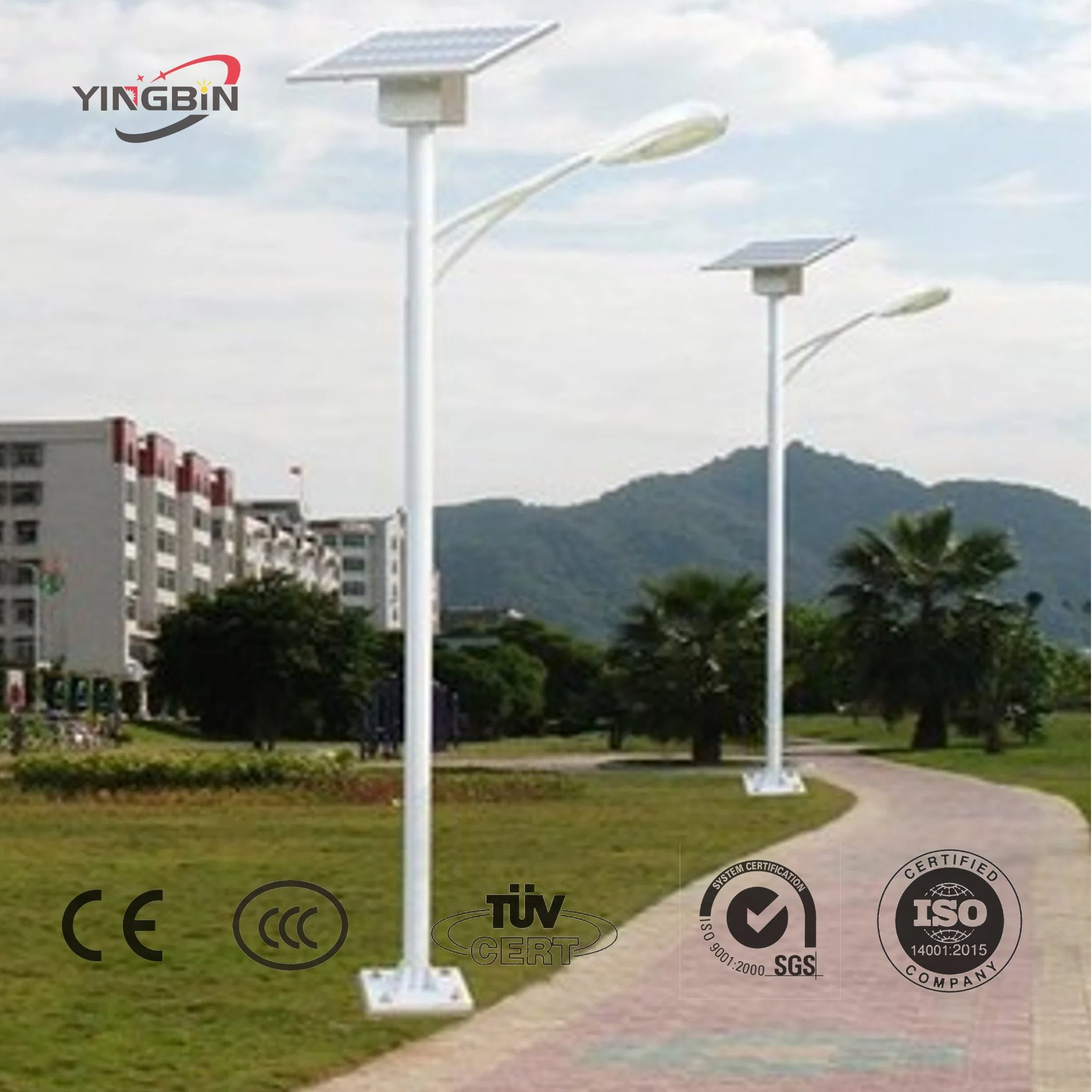 Yingbin 9m 12m 15m Solar LED Street Light Polo para Carreteras urbanas con Panel Solar