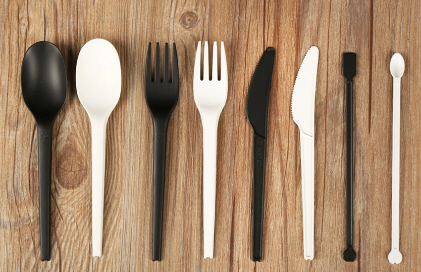 Compostable Polylactic Acid Fork Biodegradable Natural PLA Cutlery Sets Environmental Catering Supplies