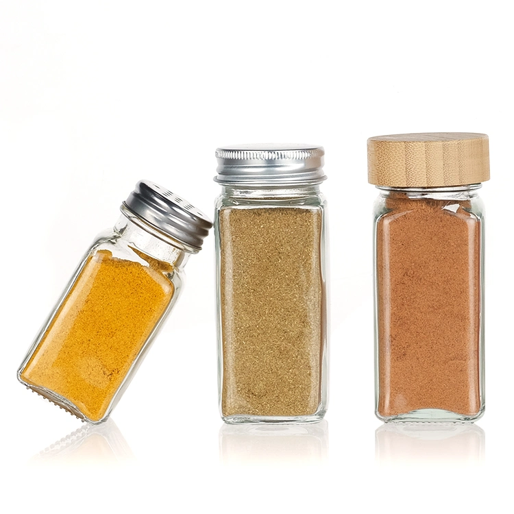 Free Sample 4 Oz Transparent Storage Bottle Spice Bottles with Bamboo Lid